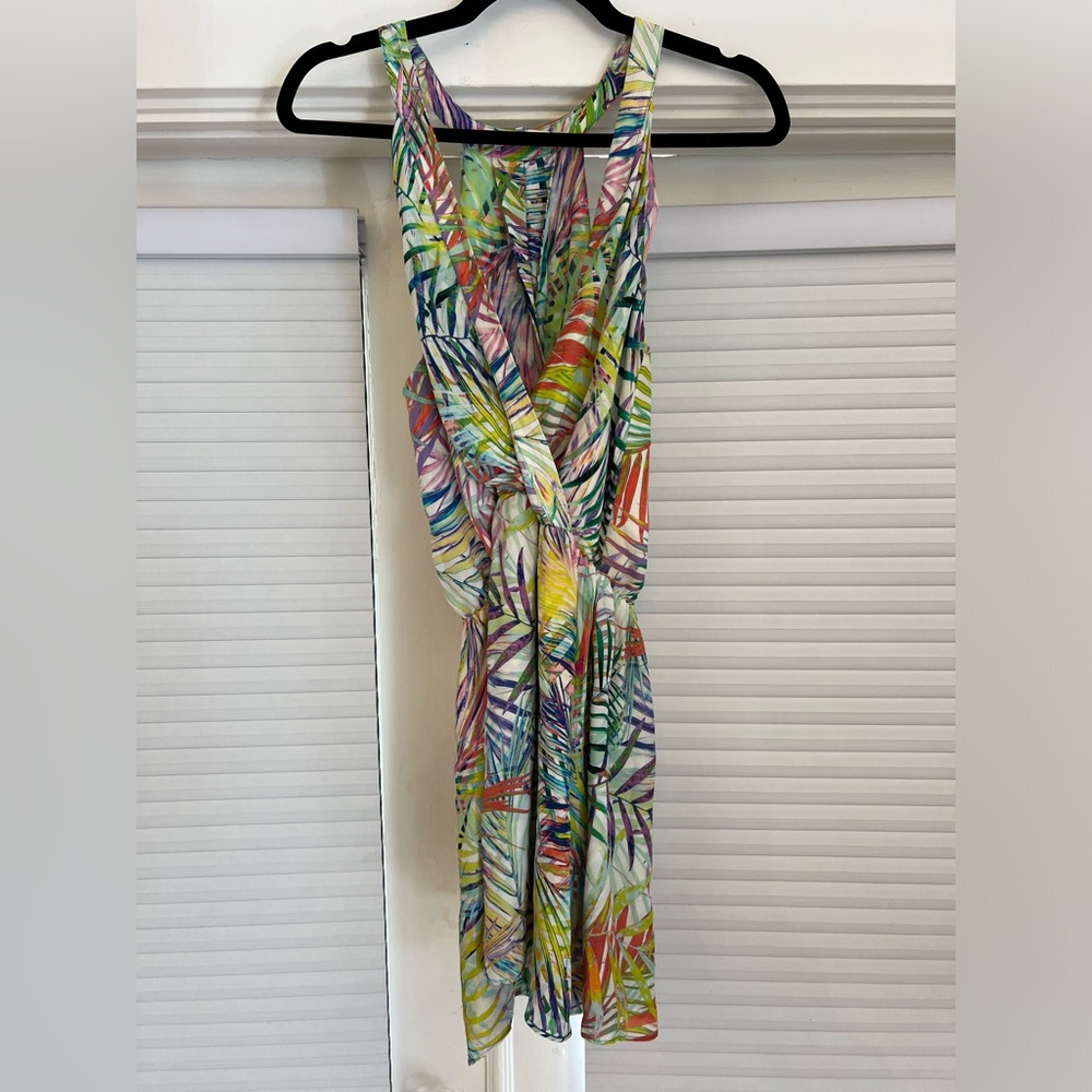 Tropical Print Sleeveless Dress